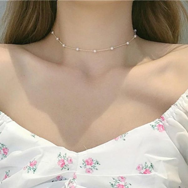 chokers kpop simple gypsophila choker pearl necklace girl sweet forest clavicle chain jewelry for women, Golden;silver
chokers kpop simple gypsophila choker pearl necklace girl sweet forest clavicle chain jewelry for women, Golden;silver