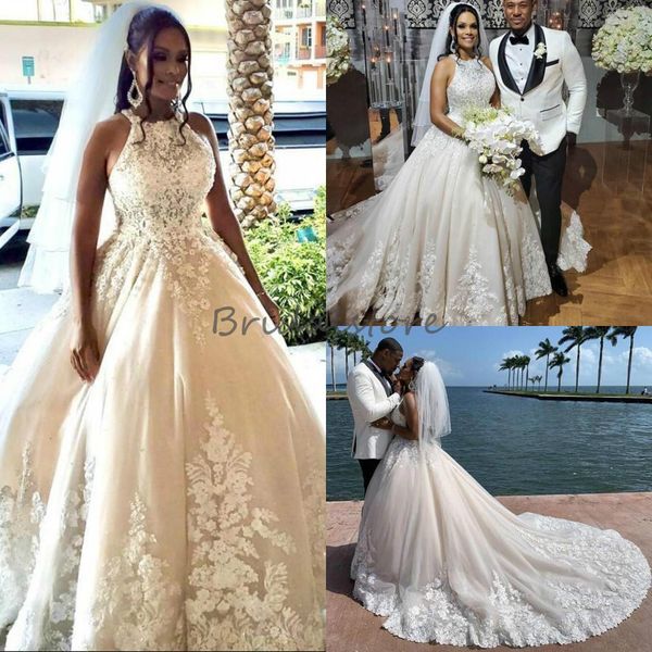 princess african lace wedding dresses ball gown halter sleeveless sweep train country wedding dress 2021 nigeria bohemian bridal dress cheap, White
princess african lace wedding dresses ball gown halter sleeveless sweep train country wedding dress 2021 nigeria bohemian bridal dress cheap, White