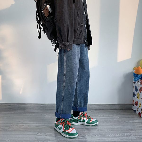 2021 new men's brem spring fresh and old water mill straight down street leg pants wide campus youth clothes x2g2, Blue
2021 new men's brem spring fresh and old water mill straight down street leg pants wide campus youth clothes x2g2, Blue