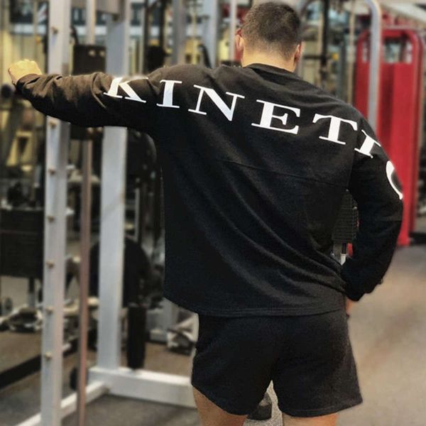 sleeve men's autumn fitness long muscle brother sweater cotton elastic sports leisure training loose korean clothing, Gray
sleeve men's autumn fitness long muscle brother sweater cotton elastic sports leisure training loose korean clothing, Gray