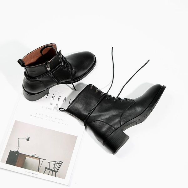 mordoan genuine cow leather boots women's cross-tied slide zip round toe lady winter ankle boots for women handmade1, Black
mordoan genuine cow leather boots women's cross-tied slide zip round toe lady winter ankle boots for women handmade1, Black