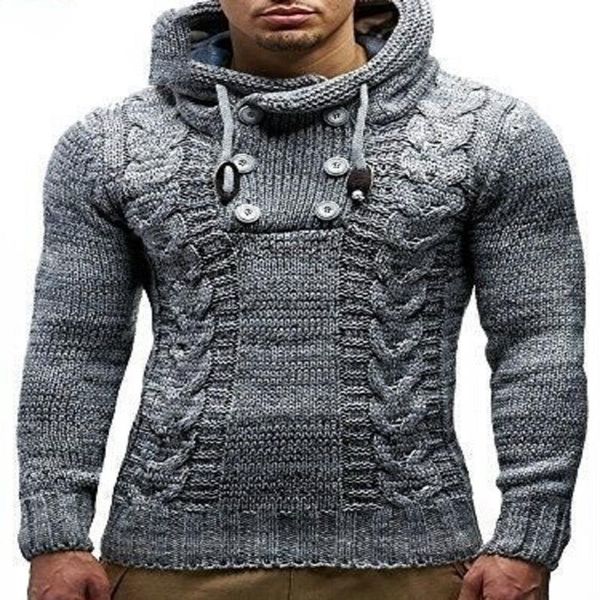 sweater 2020 european and american men's knitwear fall/winter plus size hooded jacket, White;black
sweater 2020 european and american men's knitwear fall/winter plus size hooded jacket, White;black