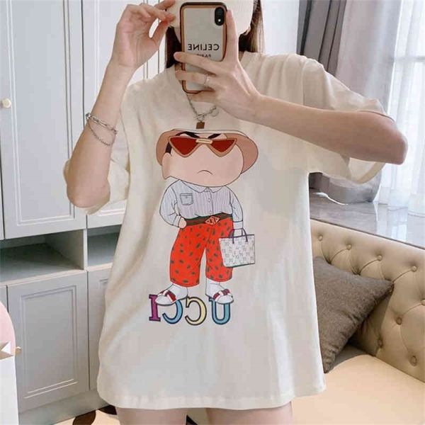 family new crayon small short sleeve loose large couple t-shirt women's high version pure cotton straight hair, White
family new crayon small short sleeve loose large couple t-shirt women's high version pure cotton straight hair, White