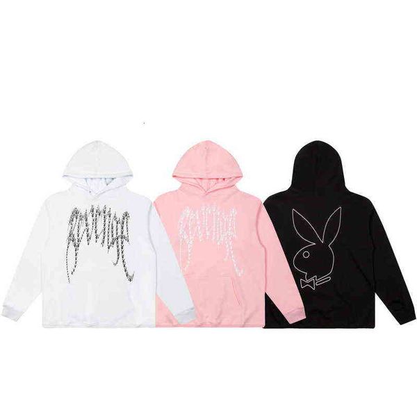 version correct of meichao revenge flower rabbit co branded net red men's and women's hooded pullover, Black
version correct of meichao revenge flower rabbit co branded net red men's and women's hooded pullover, Black