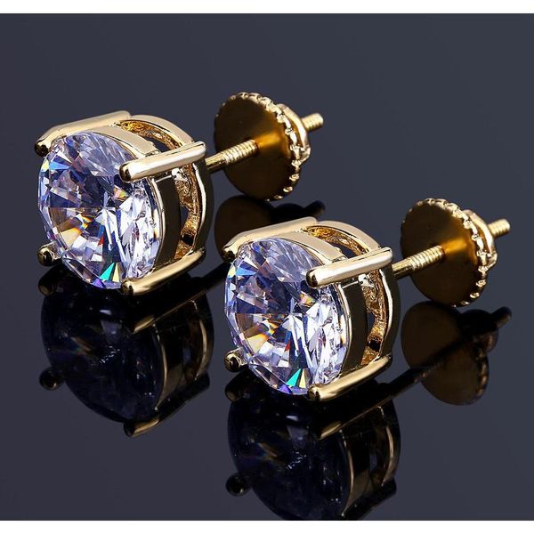 8mm hip hop gold plated round full cz stud earring of mens womens stud earrings with zircon stone wome jlljlh home003, Golden
8mm hip hop gold plated round full cz stud earring of mens womens stud earrings with zircon stone wome jlljlh home003, Golden