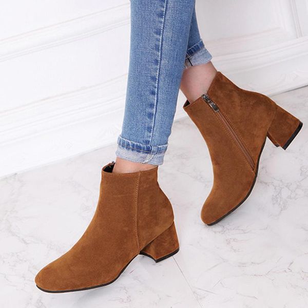 new round toe ankle boots for women shoes chunky high heels platform ladies boots zipper fashion party winter autumn pumps, Black
new round toe ankle boots for women shoes chunky high heels platform ladies boots zipper fashion party winter autumn pumps, Black