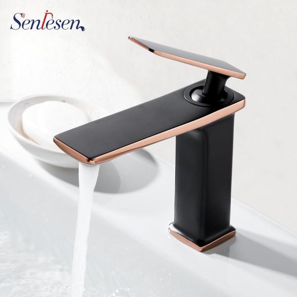 senlesen basin faucet bathroom mixer tap black golden deck mounted basin sink faucet and cold water
senlesen basin faucet bathroom mixer tap black golden deck mounted basin sink faucet and cold water