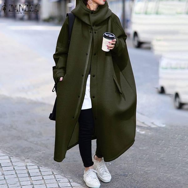 women's jackets solid zanzea 2021 elegant turtleneck coats casual long sleeve baggy outwears female button overcoats plus size, Black;brown
women's jackets solid zanzea 2021 elegant turtleneck coats casual long sleeve baggy outwears female button overcoats plus size, Black;brown
