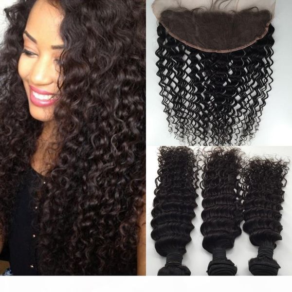 3 bundles wavy human hair and closure brazilian hair weaving deep wave hair lace frontal closure, Black
3 bundles wavy human hair and closure brazilian hair weaving deep wave hair lace frontal closure, Black