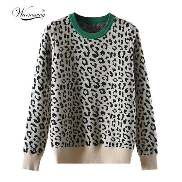 autumn winter women sweaters leopard knitted pullovers long sleeve contrast color crewneck jumpers sweter mujer lj201017, White;black
autumn winter women sweaters leopard knitted pullovers long sleeve contrast color crewneck jumpers sweter mujer lj201017, White;black