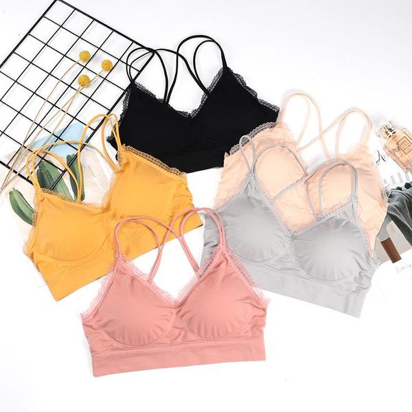 women sports bra wireless padded underwear solid gym fitness bra breathable training running vest gogging push up female, White;black
women sports bra wireless padded underwear solid gym fitness bra breathable training running vest gogging push up female, White;black