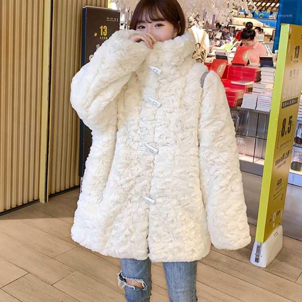 women's fur & faux coat female 2021 winter fashion horn buckle long-sleeved imitation furry warm loose tide h002641, Black
women's fur & faux coat female 2021 winter fashion horn buckle long-sleeved imitation furry warm loose tide h002641, Black