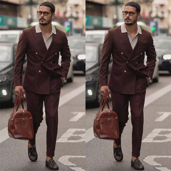 brown men suits set double breasted wedding tuxedos coffee groom peaked lapel slim fit prom party blazer pant 2 pieces customize, Black;gray
brown men suits set double breasted wedding tuxedos coffee groom peaked lapel slim fit prom party blazer pant 2 pieces customize, Black;gray