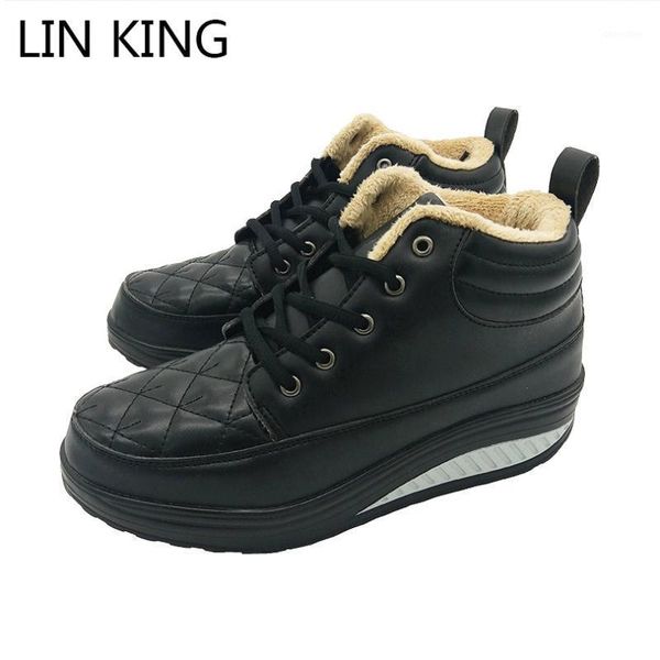 boots lin king warm plush women winter wedges elevated ankle shoes fashion platform swing lace up snow for lady1, Black
boots lin king warm plush women winter wedges elevated ankle shoes fashion platform swing lace up snow for lady1, Black