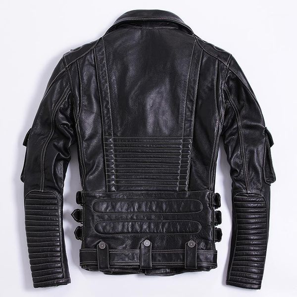 2020 men's brand motorcycle with belt slim fit professional moto biker jacket stylish genuine leather coat male1, Black
2020 men's brand motorcycle with belt slim fit professional moto biker jacket stylish genuine leather coat male1, Black