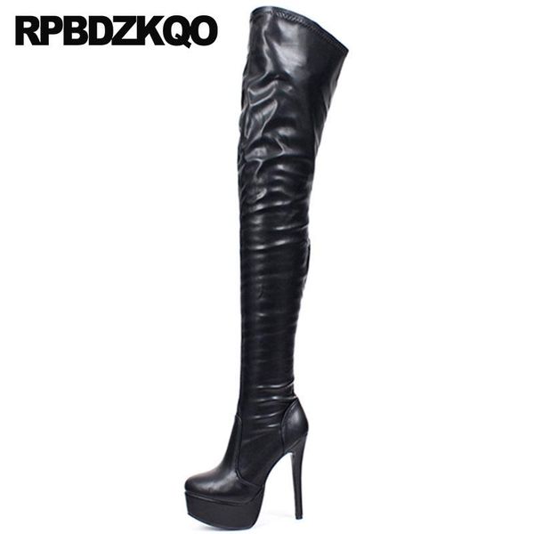 stiletto gothic over the knee 12 44 stretch crotch high heel thigh boots for plus size women dance 13 45 shoes patent leather, Black
stiletto gothic over the knee 12 44 stretch crotch high heel thigh boots for plus size women dance 13 45 shoes patent leather, Black
