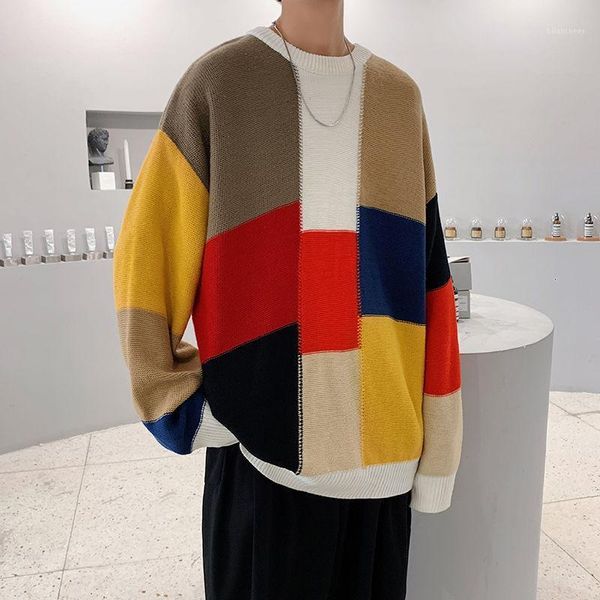 men's sweater 2020 autumn winter new slimming plover color knit sweater loose casual personality youth men's wear1, White;black
men's sweater 2020 autumn winter new slimming plover color knit sweater loose casual personality youth men's wear1, White;black