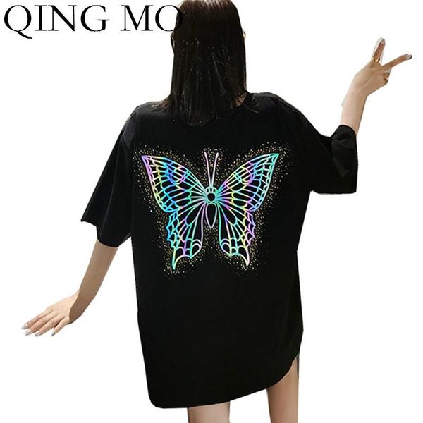 women summer t shirt butterfly with rhinestone female short sleeve loose black white kg-467
women summer t shirt butterfly with rhinestone female short sleeve loose black white kg-467