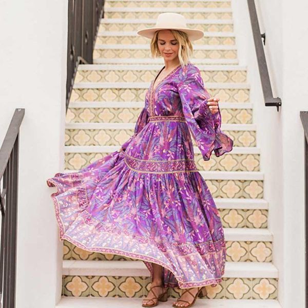purple floral dress women v neck long sleeve dress maxi chic gypsy dress 2021 summer new vestidos, Black;gray
purple floral dress women v neck long sleeve dress maxi chic gypsy dress 2021 summer new vestidos, Black;gray