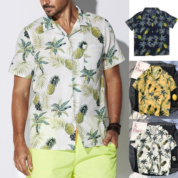 men shirt men's summer fashion fruit print button slim fit short sleeve shirt blouse1, White;black
men shirt men's summer fashion fruit print button slim fit short sleeve shirt blouse1, White;black