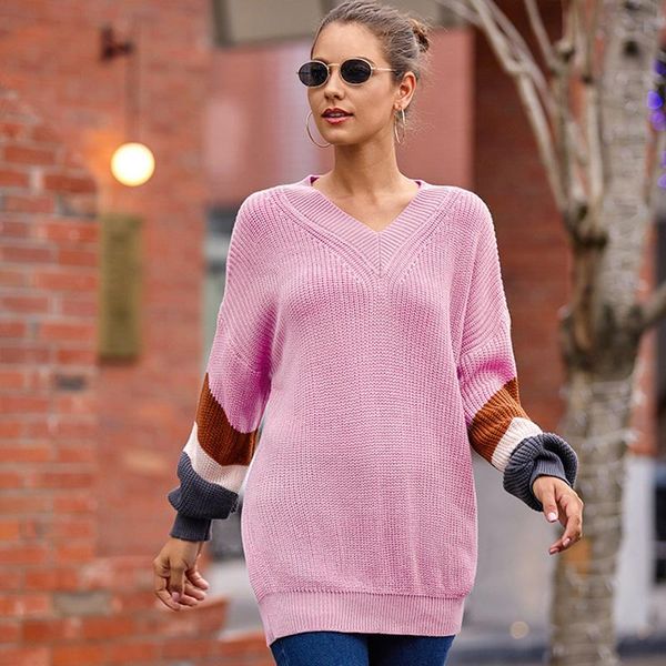women's sweaters knitted basic sweater pullover v neck patchwork long sleeves women autumn winter fashion casual warm soft, White;black
women's sweaters knitted basic sweater pullover v neck patchwork long sleeves women autumn winter fashion casual warm soft, White;black