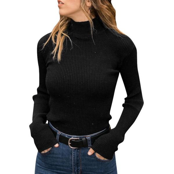 fashion turtleneck long sleeve womens sweaters cotton solid plus size winter casual slim femme 10, White;black
fashion turtleneck long sleeve womens sweaters cotton solid plus size winter casual slim femme 10, White;black