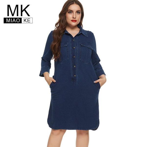 2021 fall womens long sleeves denim shirt dress fashion ladies retro elegant plus size dresses women clothing 4xl 5xl 6xl, Black;gray
2021 fall womens long sleeves denim shirt dress fashion ladies retro elegant plus size dresses women clothing 4xl 5xl 6xl, Black;gray