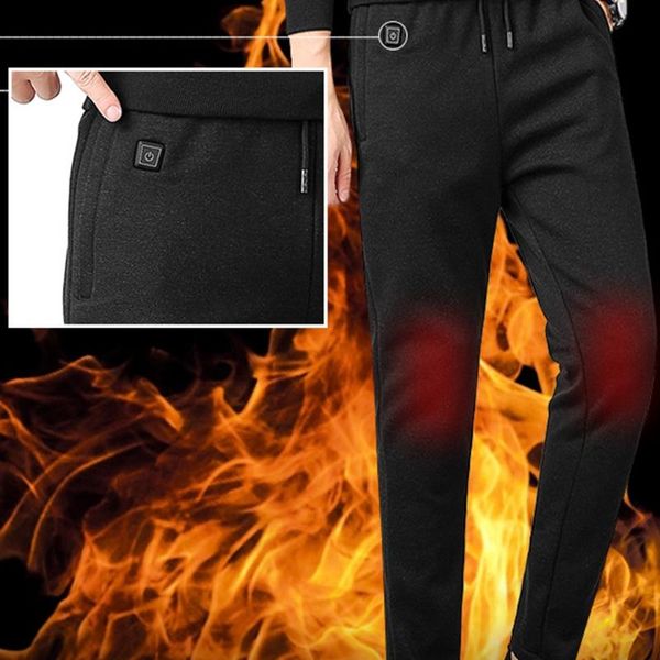 men winter electric usb heated pants thicken faux fleece lining windproof thermal warm ski heating trousers with pockets, Black
men winter electric usb heated pants thicken faux fleece lining windproof thermal warm ski heating trousers with pockets, Black