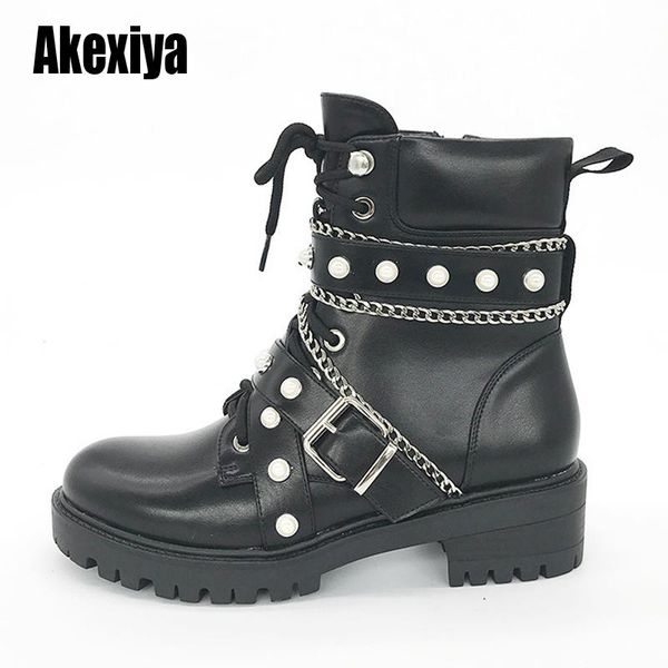 brand new fashion punk high heels chains pearls autumn shoes women ankle boots cool motorcycles boots u897, Black
brand new fashion punk high heels chains pearls autumn shoes women ankle boots cool motorcycles boots u897, Black