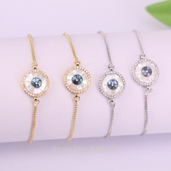10pcs micro pave cz round shell eye connector bead adjustable chain bracelets for women, Black
10pcs micro pave cz round shell eye connector bead adjustable chain bracelets for women, Black