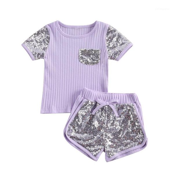 clothing sets kids baby girls clothes sequins short sleeve summer round neck t shirt +shorts 2pcs toddler casual ribbed clothing1, White
clothing sets kids baby girls clothes sequins short sleeve summer round neck t shirt +shorts 2pcs toddler casual ribbed clothing1, White