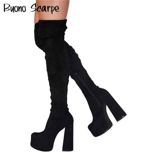high platform women sock boots elastic slim stretch super high heel thigh boots pleated over the knee shoes new night club boots, Black
high platform women sock boots elastic slim stretch super high heel thigh boots pleated over the knee shoes new night club boots, Black
