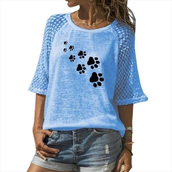 new fashion t shirt for women lace crew neck t shirt dog paw letters print women summer graphic tees streetwear, White
new fashion t shirt for women lace crew neck t shirt dog paw letters print women summer graphic tees streetwear, White