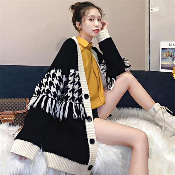 korean 2020 new small fragrant wind coat women's sweater knitting cardigan loose outer wear coat early autumn women's pshje, White;black
korean 2020 new small fragrant wind coat women's sweater knitting cardigan loose outer wear coat early autumn women's pshje, White;black