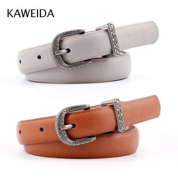 kaweida women fashion 2020 trending thin genuine leather belt vintage pin buckle street style casual cinto kemer, Black;brown
kaweida women fashion 2020 trending thin genuine leather belt vintage pin buckle street style casual cinto kemer, Black;brown