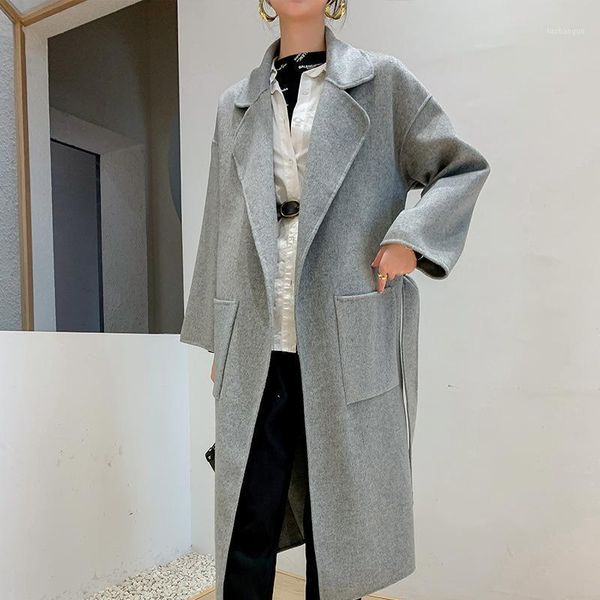 2020 new fashion wool double closed female waist long wool coat whom loose cloth coat1, Black
2020 new fashion wool double closed female waist long wool coat whom loose cloth coat1, Black