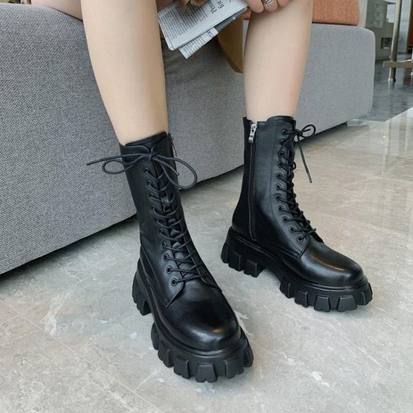 new winter shoes women's motorcycle boots genuine leather cross-tied round toe keep warm women mid-calf boots, Black
new winter shoes women's motorcycle boots genuine leather cross-tied round toe keep warm women mid-calf boots, Black