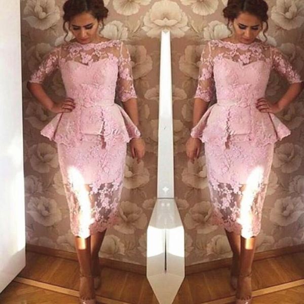 pink lace mother of the bride dresse with overskirt half sleeve tea length short evening wear prom wedding party gowns custom size, Black;red
pink lace mother of the bride dresse with overskirt half sleeve tea length short evening wear prom wedding party gowns custom size, Black;red