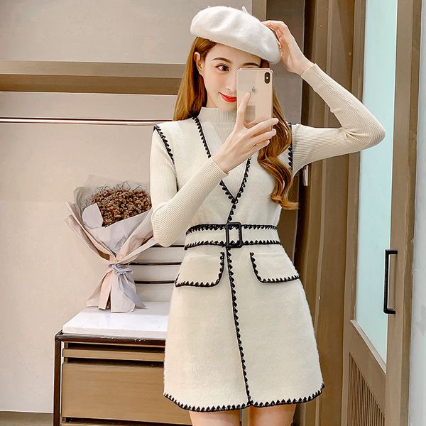 fashion women streetwear woolen cloth vest jacket spring autumn new female patchwork cardigan with belt slim blend coat 201029, Black;white
fashion women streetwear woolen cloth vest jacket spring autumn new female patchwork cardigan with belt slim blend coat 201029, Black;white