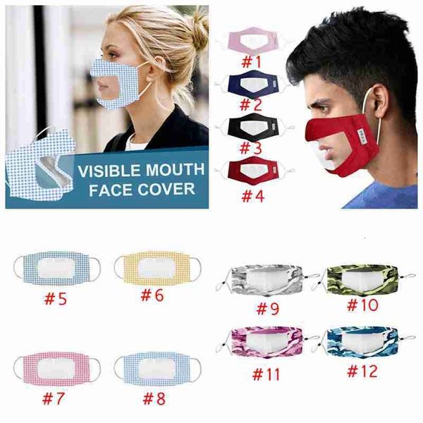 washable dust visible anti mouth reusable face cover face mask adults fitness supplies deaf-mute plaid face ma