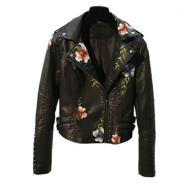 new black embroidery rivet pu leather jacket women autumn winter slim short women coat handsome motorcycle jacket1
new black embroidery rivet pu leather jacket women autumn winter slim short women coat handsome motorcycle jacket1