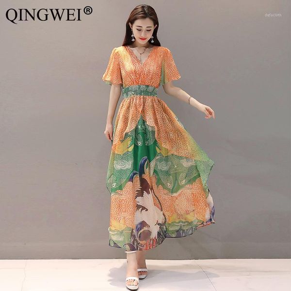 qingwei summer dress 2019 new korean version fashion slim v-neck printing chiffon big pendulum long ruffle sleeve elegant dress1, Black;gray
qingwei summer dress 2019 new korean version fashion slim v-neck printing chiffon big pendulum long ruffle sleeve elegant dress1, Black;gray