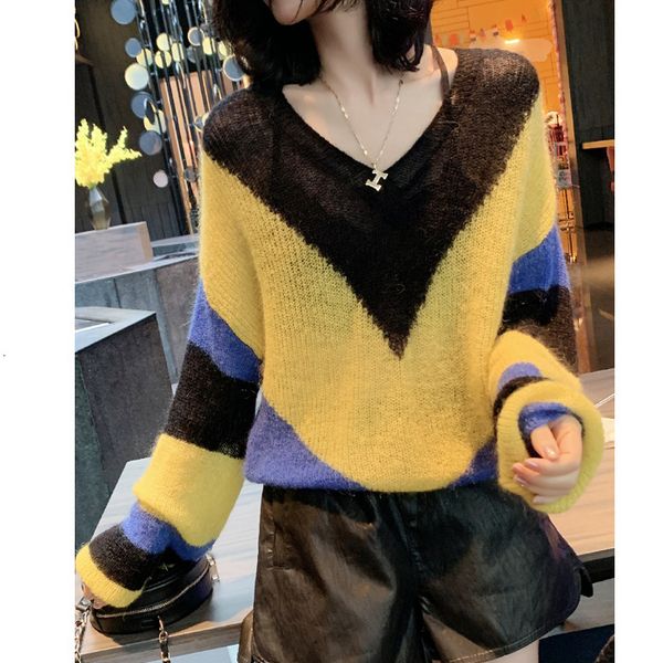 2021 new overrated female sweater shredded low-cut cut v women mohair pullovers knitted or crocheted in the fashionable autumn map9, White;black
2021 new overrated female sweater shredded low-cut cut v women mohair pullovers knitted or crocheted in the fashionable autumn map9, White;black