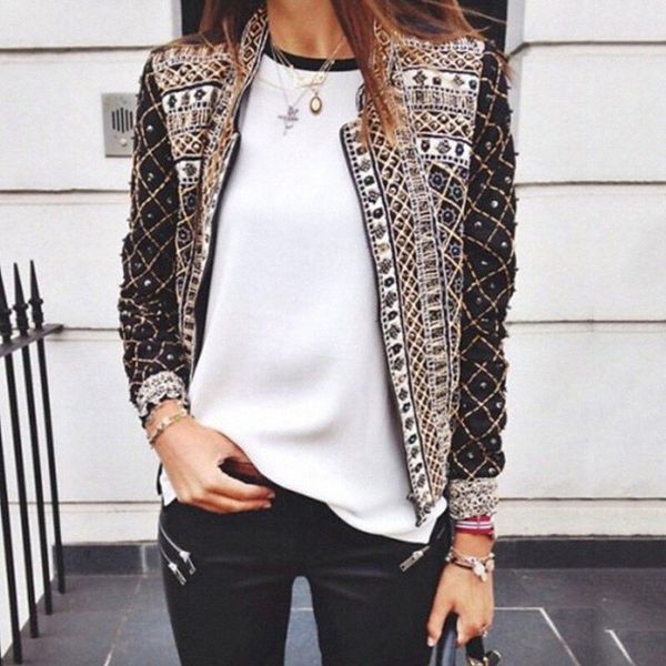 women's casual jacket street daily going out spring summer regular coat regular fit breathable elegant streetwear jacket long sleeve fl, Black;brown
women's casual jacket street daily going out spring summer regular coat regular fit breathable elegant streetwear jacket long sleeve fl, Black;brown