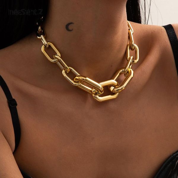 ingesight.z punk exaggerated thick curb cuban choker necklace for women gold color chunky chain collar necklaces collier jewelry, Silver
ingesight.z punk exaggerated thick curb cuban choker necklace for women gold color chunky chain collar necklaces collier jewelry, Silver