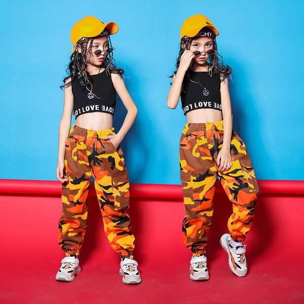 2020 new kids hip hop dance clothing for girls jazz vest camouflage full pants costumes ballroom dancing clothes outfits t200707, White
2020 new kids hip hop dance clothing for girls jazz vest camouflage full pants costumes ballroom dancing clothes outfits t200707, White