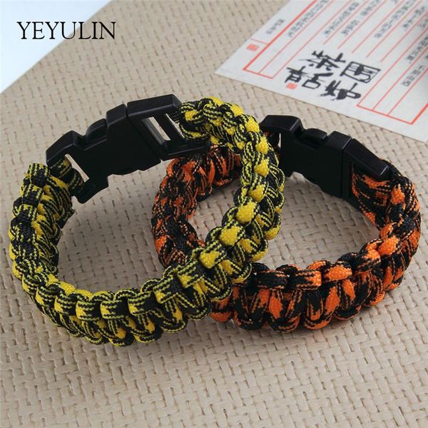 outdoor camping hiking buckle wristband rope paracord bracelet for men women bangles jewelry, Golden;silver
outdoor camping hiking buckle wristband rope paracord bracelet for men women bangles jewelry, Golden;silver