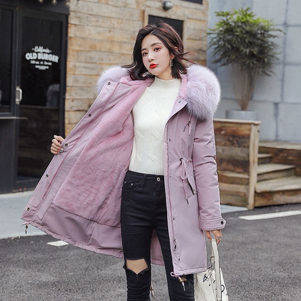 2021 new female parka fashion winter skin thicker velvet with a korean fur collar loose woman jacket kbpo, Black
2021 new female parka fashion winter skin thicker velvet with a korean fur collar loose woman jacket kbpo, Black