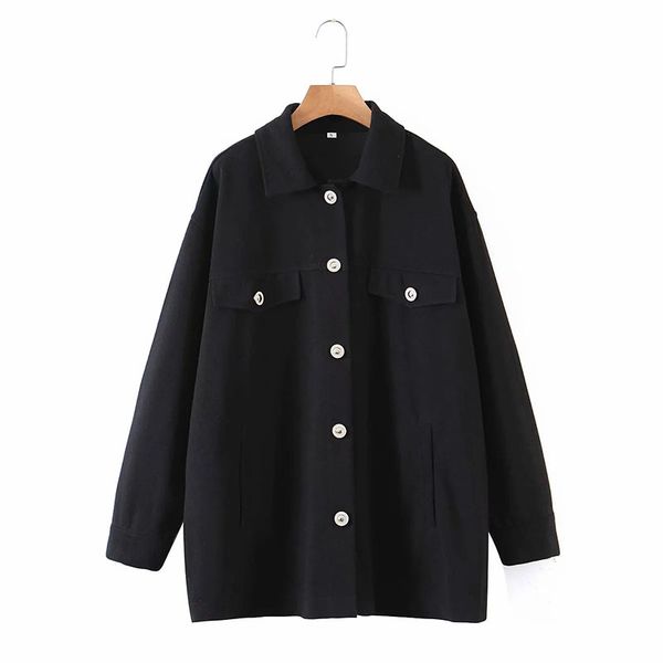 2021 new women new fashion simplicity black chest pocket decoration jacket female single-breasted lapel long sleeve coat afn3, Black;brown
2021 new women new fashion simplicity black chest pocket decoration jacket female single-breasted lapel long sleeve coat afn3, Black;brown