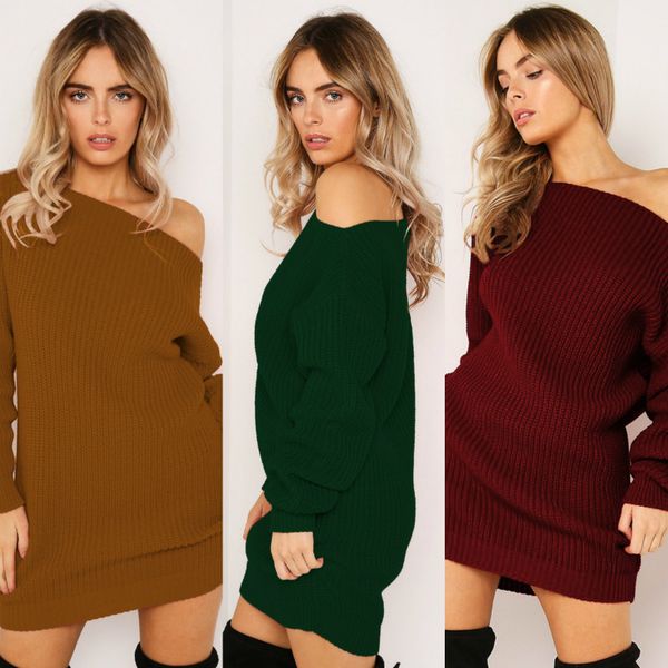 autumn and winter new women's off-shoulder bag hip long sleeve dress sweater dress elegant party dress 201125, Black;gray
autumn and winter new women's off-shoulder bag hip long sleeve dress sweater dress elegant party dress 201125, Black;gray
